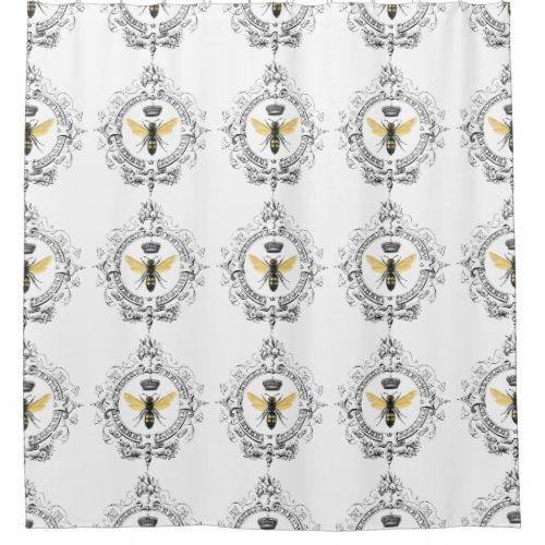 MODERN VINTAGE french queen bee Shower Curtain