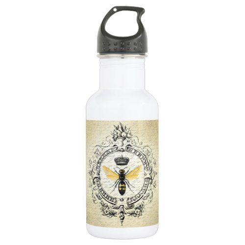 modern vintage french queen bee stainless steel water bottle