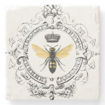 MODERN VINTAGE french queen bee Stone Coaster MODERN VINTAGE french queen bee Stone Coaster