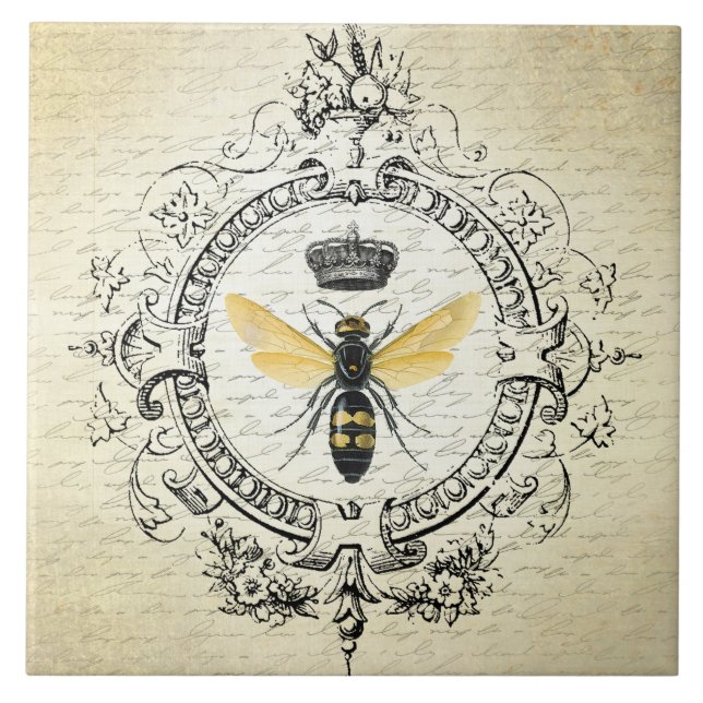 modern vintage french queen bee tile (Front)