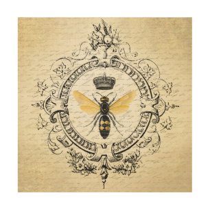modern vintage french queen bee wood wall decor