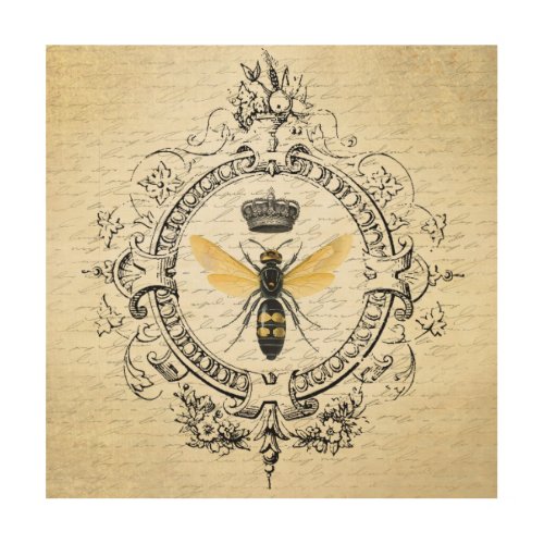 modern vintage french queen bee wood wall decor