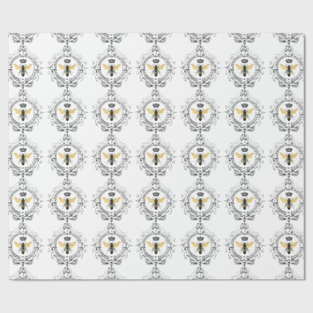 MODERN VINTAGE french queen bee Wrapping Paper (Flat)