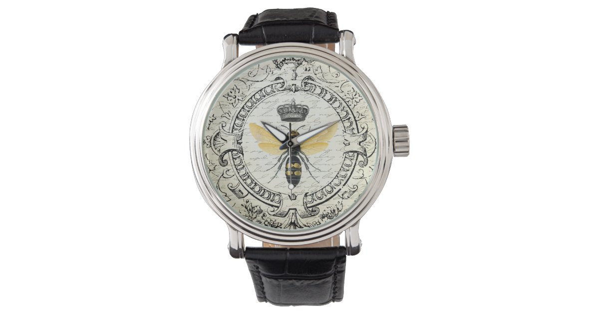 Modern vintage french queen bee wrist watch | Zazzle