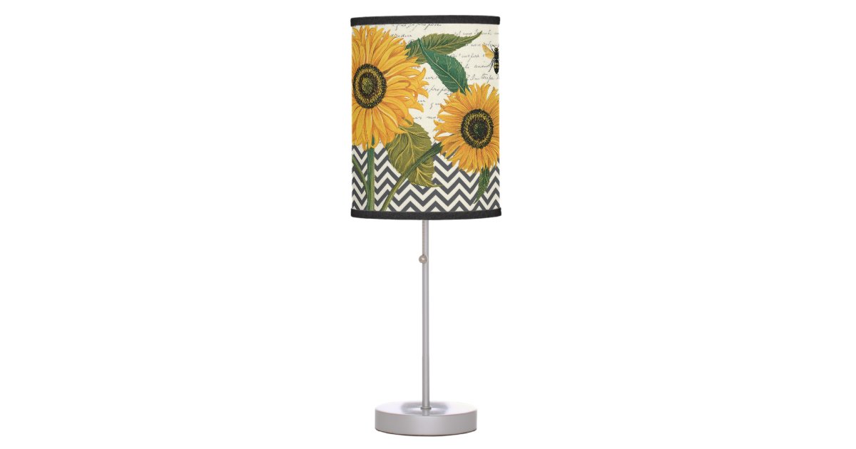 modern vintage french sunflower table lamp | Zazzle