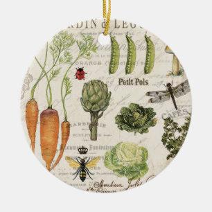 modern vintage french vegetable garden ceramic ornament