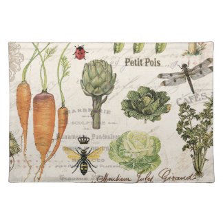 modern vintage french vegetable garden placemat