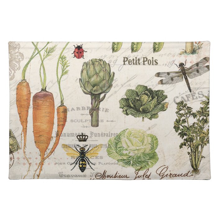 Modern Vintage French Vegetable Garden Placemat Zazzle Com