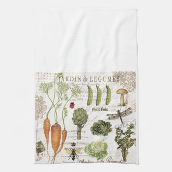 Modern Vintage French Vegetable Garden Towel by GIFTSBYHEATHERMYERS at Zazzle