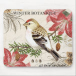 modern vintage french winter bird mouse pad<br><div class="desc">modern vintage french winter bird</div>
