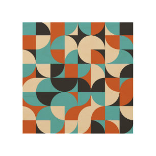 Modern Vintage: Geometric Retro Shapes. Wood Wall Art