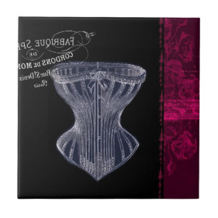 modern vintage gothic steampunk French corset Tile