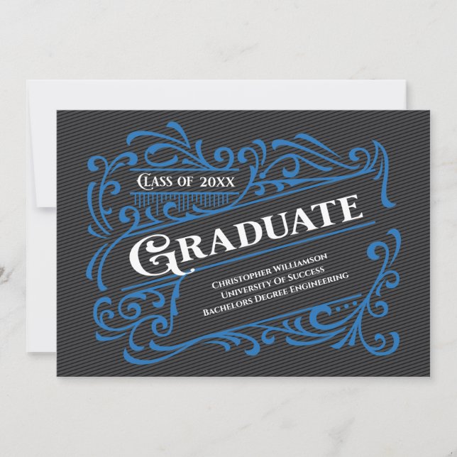 Modern Vintage Graduation Photo College School Invitation (Front)