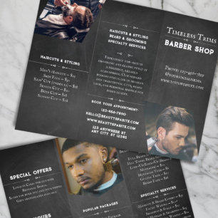 Modern Vintage Hair Salon Hairdresser Barber Shop Brochure
