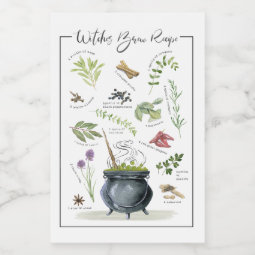 Modern Vintage Halloween cauldron recipe 1 Food Label | Zazzle