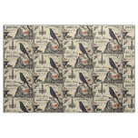 modern vintage halloween crow and skull fabric
