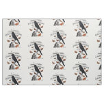modern vintage halloween crow and skull fabric