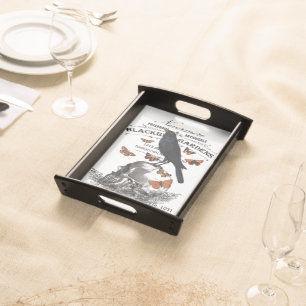 modern vintage halloween crow and skull serving tray