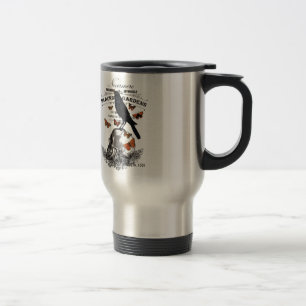 modern vintage halloween crow and skull travel mug