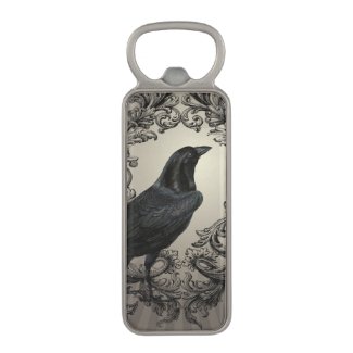 modern vintage halloween crow magnetic bottle opener