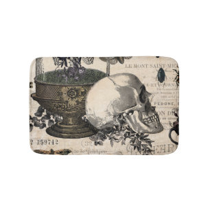 Modern Vintage Halloween Garden Bathroom Mat