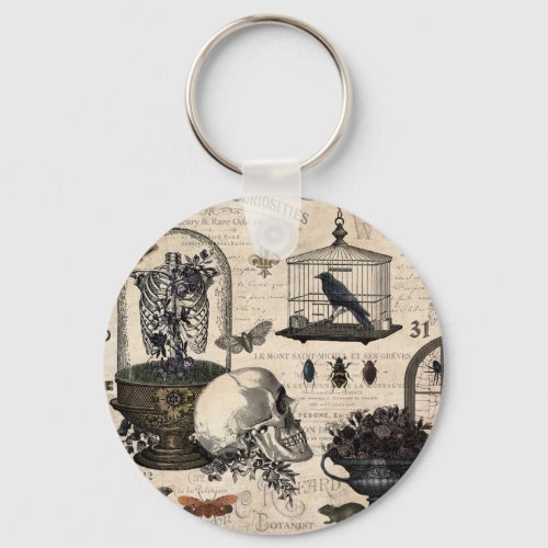 Modern Vintage Halloween Garden Keychain