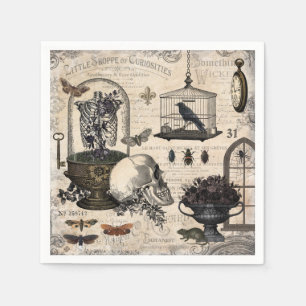 Modern Vintage Halloween Garden Paper Napkins