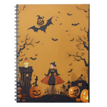 modern vintage halloween notebook