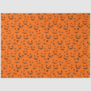 Modern Vintage Halloween Orange Pumpkin Smile Tissue Paper