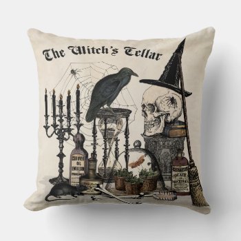 Modern Vintage Halloween Pillow by GIFTSBYHEATHERMYERS at Zazzle
