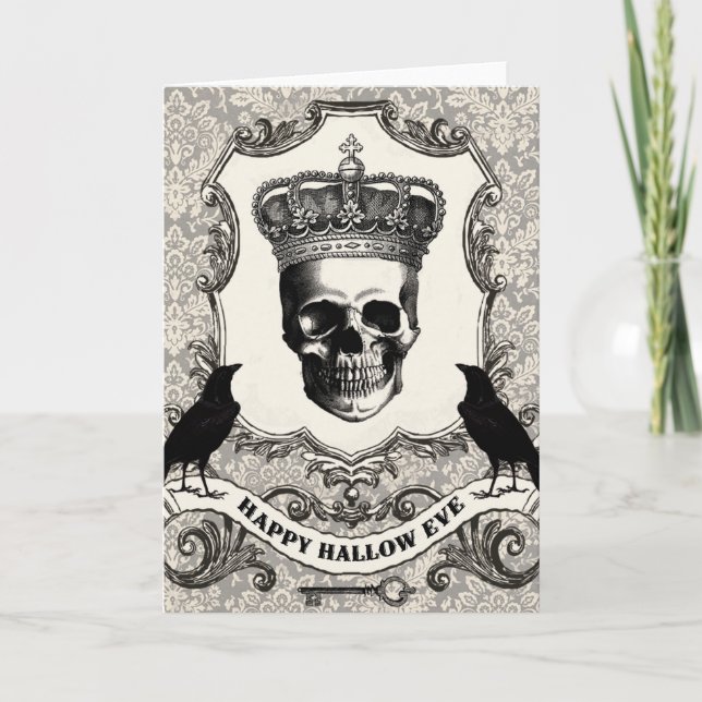 Modern Vintage Halloween skull Card (Front)
