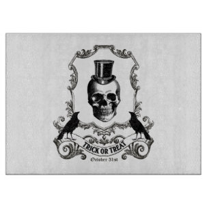 Modern Vintage Halloween skull Cutting Board