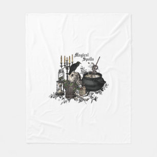 Modern vintage Halloween skull Fleece Blanket