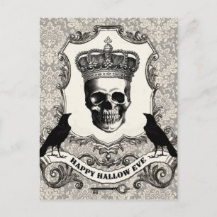 Modern Vintage Halloween skull Postcard