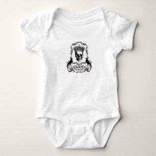 Modern vintage Halloween skull with crown Baby Bodysuit