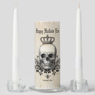 Modern Vintage Halloween skull with crown Unity Candle Set