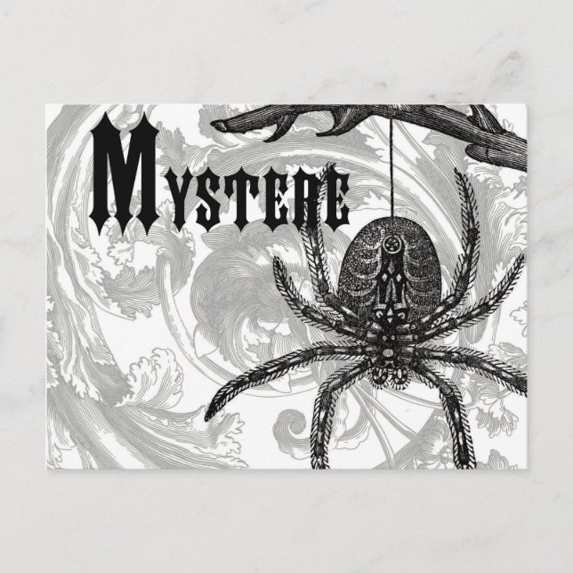 modern vintage halloween tarantula postcard (Front)