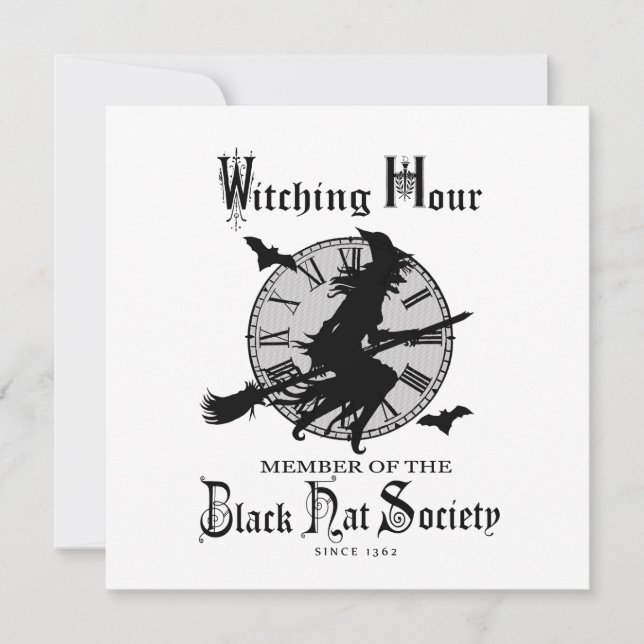 Modern Vintage Halloween witch Card (Front)