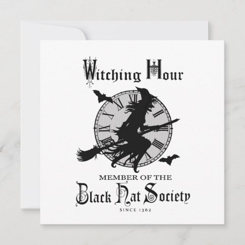 Modern Vintage Halloween witch Card