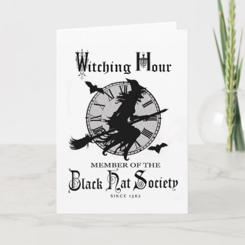 Modern Vintage Halloween witch Card