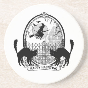 modern vintage Halloween witch Coaster