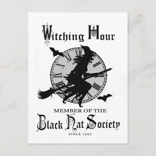 Modern Vintage Halloween witch Holiday Postcard
