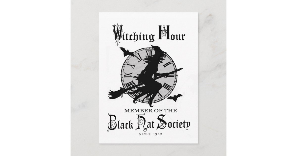 Modern Vintage Halloween witch Holiday Postcard | Zazzle