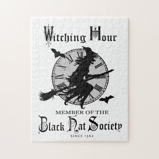 Modern Vintage Halloween witch Jigsaw Puzzle (Vertical)