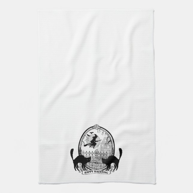modern vintage Halloween witch Towel (Vertical)