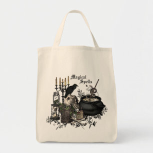 Modern vintage Halloween WITCHES BREW Tote Bag
