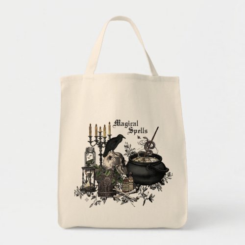 Modern vintage Halloween WITCHES BREW Tote Bag