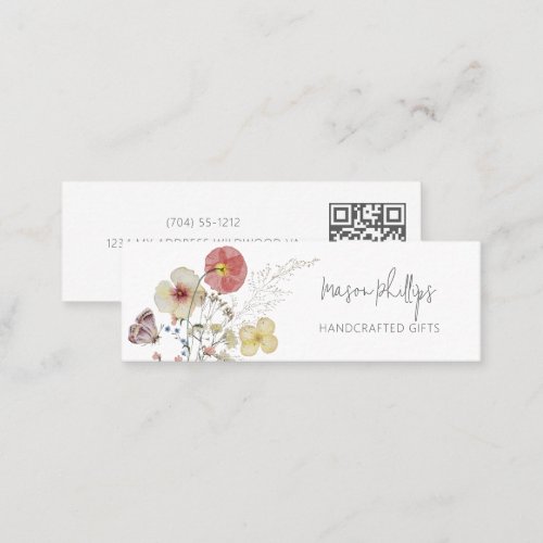Modern Vintage Handmade Gifts Floral Watercolor  Mini Business Card