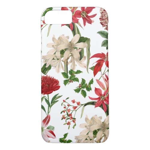 modern vintage holiday floral 5 iPhone 87 case