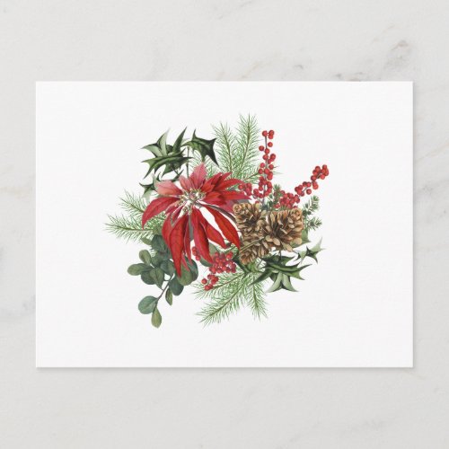 modern vintage holiday poinsettia floral